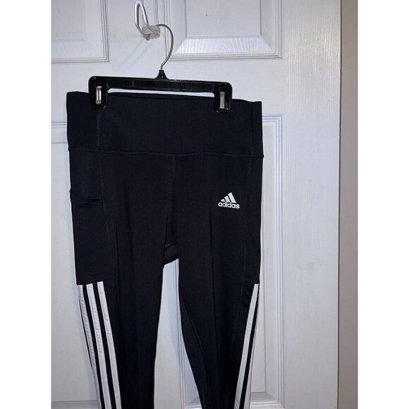 ADIDAS Primegreen Aeroready Leggings Black & White Side Stripes Sz M - Picture 9 of 16